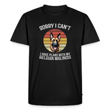 T-shirt humoristique pour chien malinois belge - T-shirt Premium bio Homme - noir - Devant - Nico (187cm)