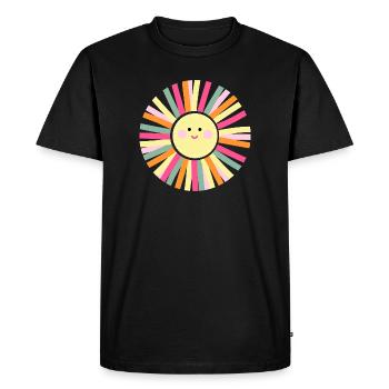 Le soleil vous met de bonne humeur, un soleil coloré - T-shirt Premium bio Homme - noir - Devant - Nico (187cm)