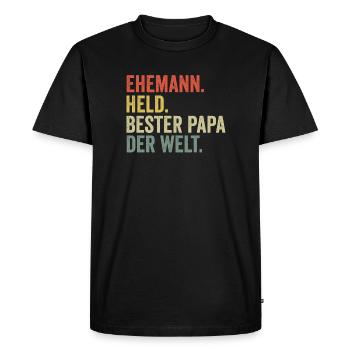 Bester Papa der Welt - Männer Premium Bio T-Shirt - Schwarz - Vorne - Nico (187cm)