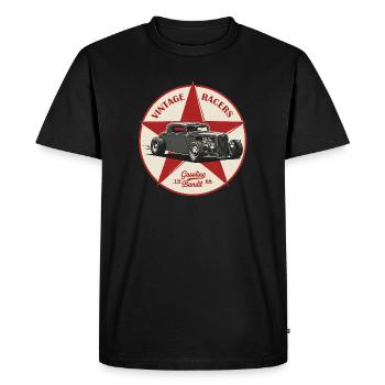 Vintage Hot Rod Car Design - Men's Premium Organic T-Shirt - black - Front - Nico (187cm)