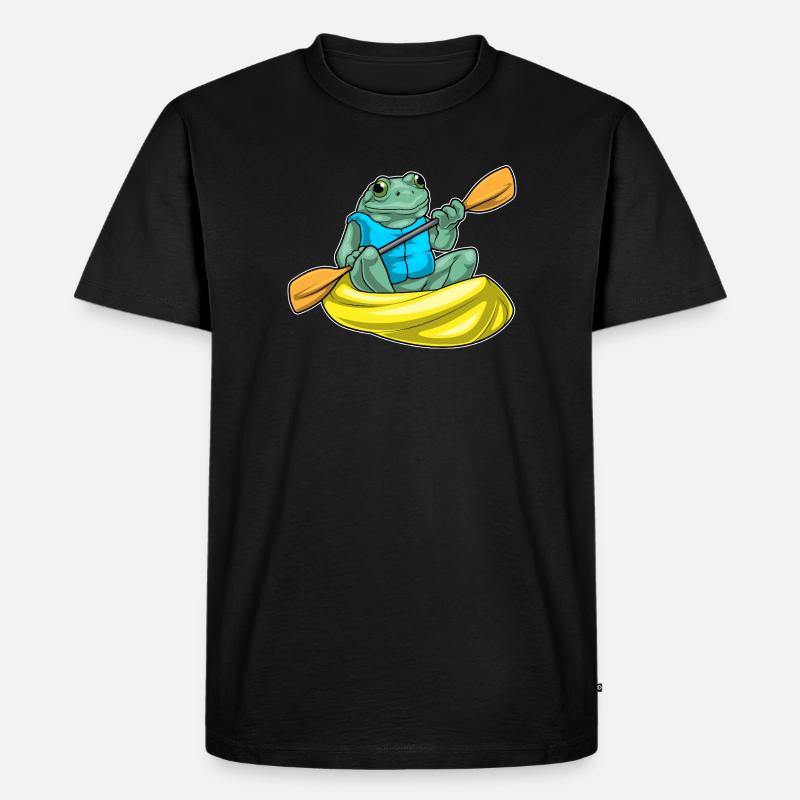 Frosch Kayak Paddel - Männer Premium Bio T-Shirt - Schwarz