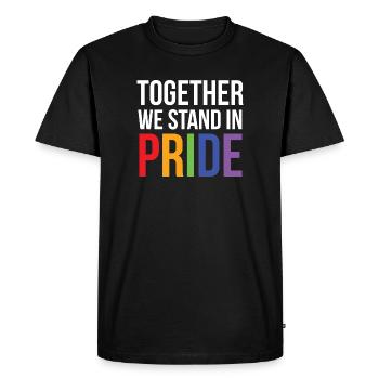 Mois de la fierté LGBTQ - Ensemble, nous sommes dans la fierté - T-shirt Premium bio Homme - noir - Devant - Nico (187cm)