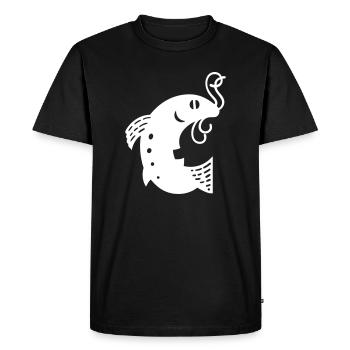 Fish on the hook white Vectorgraphic - Men's Premium Organic T-Shirt - black - Front - Nico (187cm)