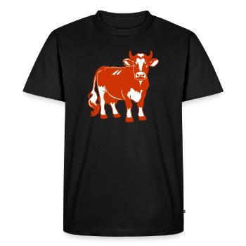 Conception de vache laitière rouge-brun – Country & farm - T-shirt Premium bio Homme - noir - Devant - Nico (187cm)