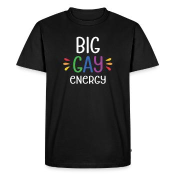 LGBTQ Pride Month - Big Gay Energy - Men's Premium Organic T-Shirt - black - Front - Nico (187cm)