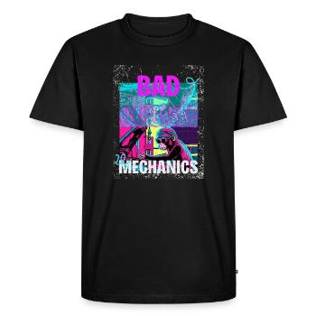 Mauvaise mécanique – Style Garage Singe - T-shirt Premium bio Homme - noir - Devant - Nico (187cm)
