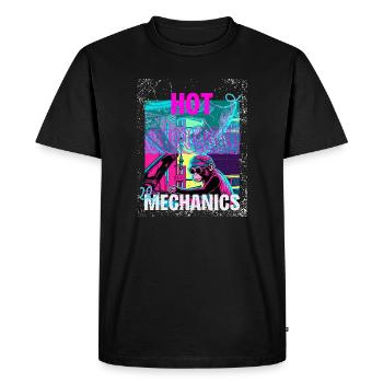 Hot Mechanics – Conception de garage Neon Monkey - T-shirt Premium bio Homme - noir - Devant - Nico (187cm)