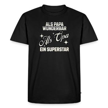Merveilleux en père - Une superstar en grand-père ! - T-shirt Premium bio Homme - noir - Devant - Nico (187cm)