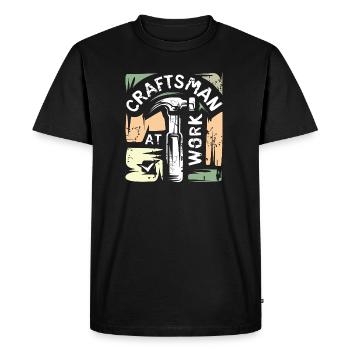 Craftsman vintage logo - Handyman and DIYer - Men's Premium Organic T-Shirt - black - Front - Nico (187cm)