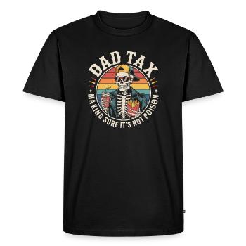 Funny Dad Tax Skeleton Retro Design - T-shirt Premium bio Homme - noir - Devant - Nico (187cm)