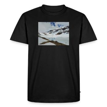 Paysage alpin lac glacé turquoise - T-shirt Premium bio Homme - noir - Devant - Nico (187cm)