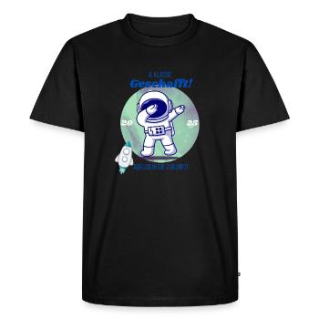 4e classe terminée – départ vers le futur 2025 - T-shirt Premium bio Homme - noir - Devant - Nico (187cm)