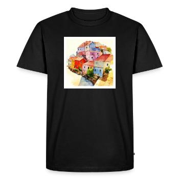Optical Illusion - Abstract Art - Men's Premium Organic T-Shirt - black - Front - Nico (187cm)