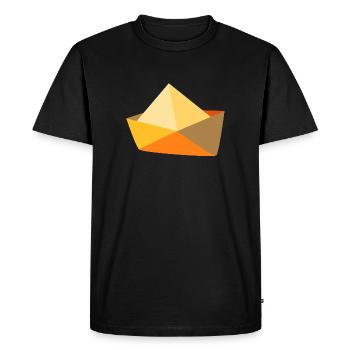 bateau jaune papier navire maritime mer - T-shirt Premium bio Homme - noir - Devant - Nico (187cm)