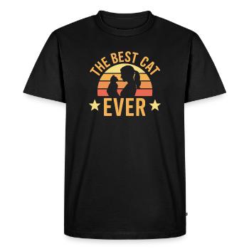 Best Cat Ever Sunset Silhouette - Men's Premium Organic T-Shirt - black - Front - Nico (187cm)