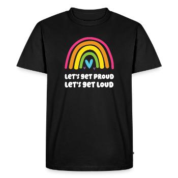 LGBT Pride Month - Let's Get Proud, Let's Get Loud - Men's Premium Organic T-Shirt - black - Front - Nico (187cm)