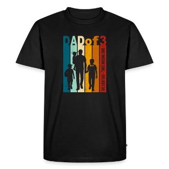 Conception de cadeaux pour papa et 3 fils pour la fête des pères - T-shirt Premium bio Homme - noir - Devant - Nico (187cm)