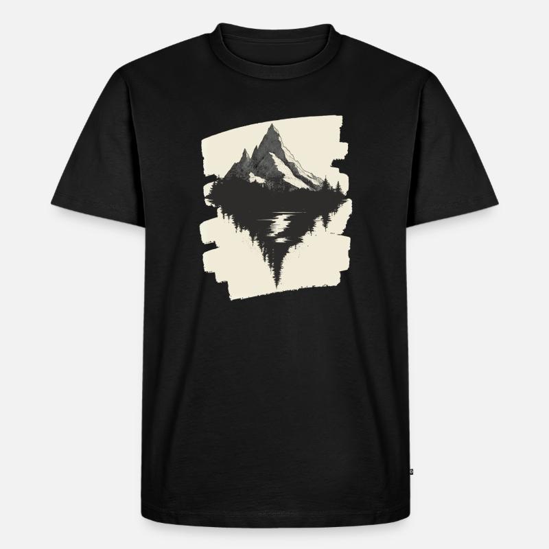 Berge Klettern Kletterer Wandern - Männer Premium Bio T-Shirt - Schwarz