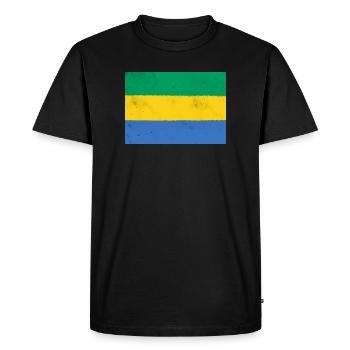 Drapeau du Gabon – Couleurs de l’Afrique - T-shirt Premium bio Homme - noir - Devant - Nico (187cm)