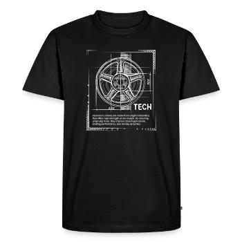 Dessin de la roue de l’accordeur - Icône de réglage et de jantes - T-shirt Premium bio Homme - noir - Devant - Nico (187cm)