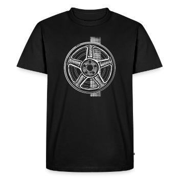 Dessin technique Jante dans le style Sketch - T-shirt Premium bio Homme - noir - Devant - Nico (187cm)