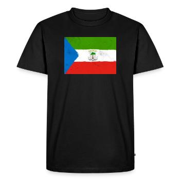 Drapeau de la Guinée équatoriale – Identité tropicale - T-shirt Premium bio Homme - noir - Devant - Nico (187cm)