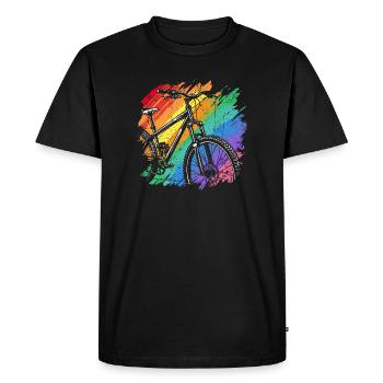 Impression d’art de vélo vibrant - T-shirt Premium bio Homme - noir - Devant - Nico (187cm)