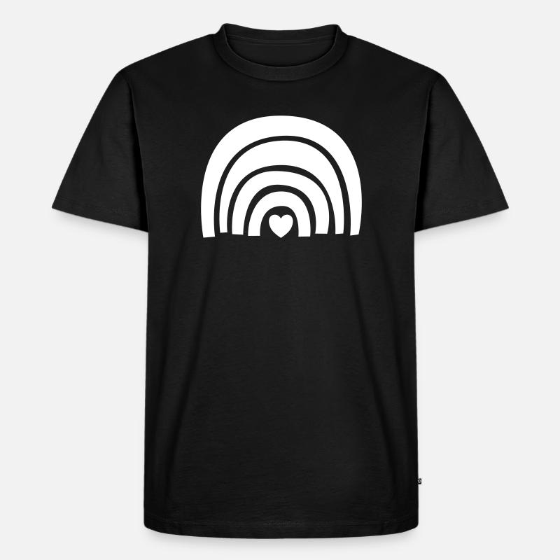 Regenbogen Rainbow - Männer Premium Bio T-Shirt - Schwarz