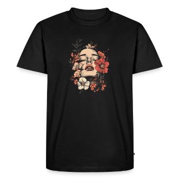 Femme Tête Fleurs Journée Internationale de la Femme Abstrait Créatif - T-shirt Premium bio Homme - noir - Devant - Nico (187cm)