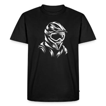 Moto x Biker Symbol - Logo Motocross Illustration - T-shirt Premium bio Homme - noir - Devant - Nico (187cm)