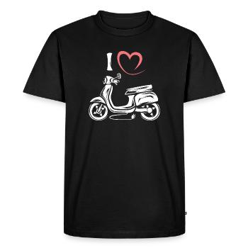 J’aime le scooter - Illustration de scooter électrique - T-shirt Premium bio Homme - noir - Devant - Nico (187cm)