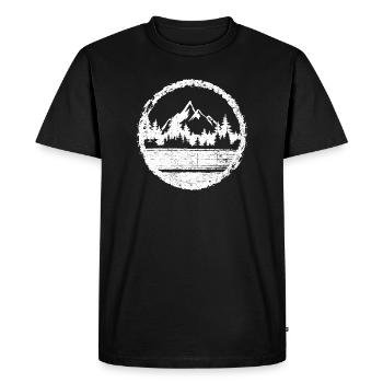 Forêt du lac Circle Mountain - T-shirt Premium bio Homme - noir - Devant - Nico (187cm)