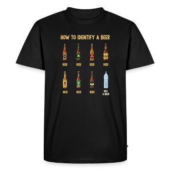 Guide d’identification de la bière - T-shirt Premium bio Homme - noir - Devant - Nico (187cm)