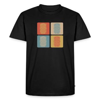 Masque Tiki - T-shirt Premium bio Homme - noir - Devant - Nico (187cm)