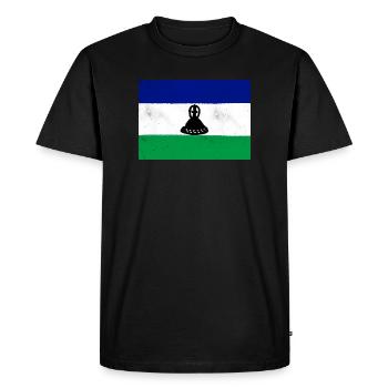 Flag of Lesotho - Men's Premium Organic T-Shirt - black - Front - Nico (187cm)