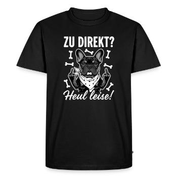 Cool French Bulldog - Men's Premium Organic T-Shirt - black - Front - Nico (187cm)
