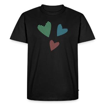 COEUR. MERCI. MAÎTRESSE. MAITRE. MERCI MAÎTRESSE. - T-shirt Premium bio Homme - noir - Devant - Nico (187cm)