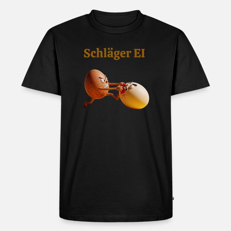 Schläger Ei – Lustiger Eierkampf - Männer Premium Bio T-Shirt - Schwarz