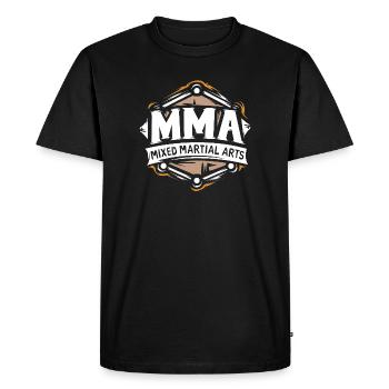MMA Logo – Mixed Martial Arts Fighter Design - Men's Premium Organic T-Shirt - black - Front - Nico (187cm)