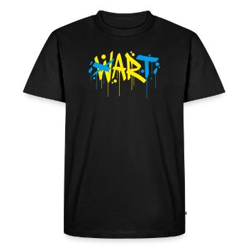 Art Guerre Paix Faire de l’art, pas de la guerre - T-shirt Premium bio Homme - noir - Devant - Nico (187cm)