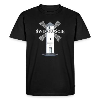 Świnoujście, Usedom Drawing Lighthouse, Poland - Men's Premium Organic T-Shirt - black - Front - Nico (187cm)