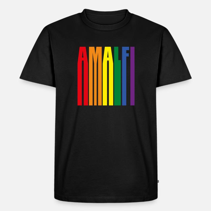 Amalfi Regenbogen Pride Geschenk - Männer Premium Bio T-Shirt - Schwarz