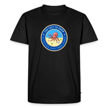 Octopuses have three hearts - Men's Premium Organic T-Shirt - black - Front - Nico (187cm)