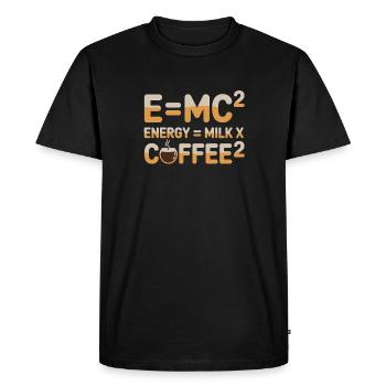 E=MC2 Physics Saying Caffeine Nerd Energy Coffee - Men's Premium Organic T-Shirt - black - Front - Nico (187cm)