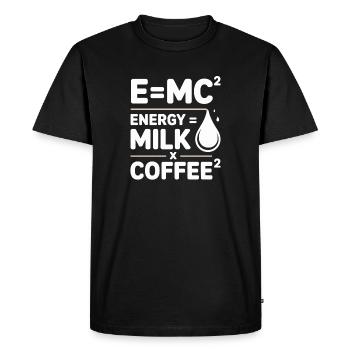 E=MC2 Physics Saying Caffeine Nerd Energy Coffee - Men's Premium Organic T-Shirt - black - Front - Nico (187cm)
