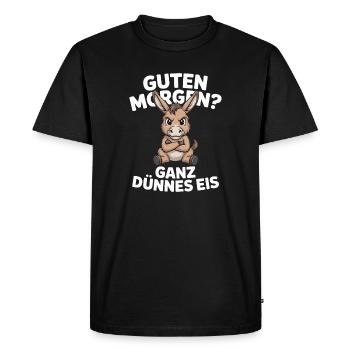 Good morning? Very thin ! Funny donkey - Men's Premium Organic T-Shirt - black - Front - Nico (187cm)