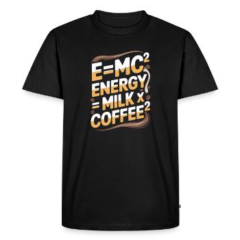 E=MC2 Physics Saying Caffeine Nerd Energy Coffee - Men's Premium Organic T-Shirt - black - Front - Nico (187cm)
