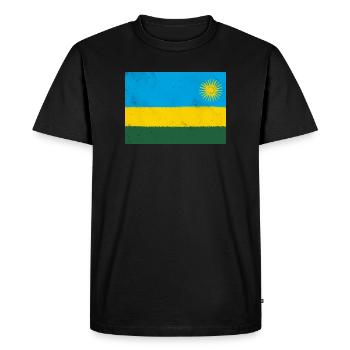 Flag of Rwanda - Men's Premium Organic T-Shirt - black - Front - Nico (187cm)