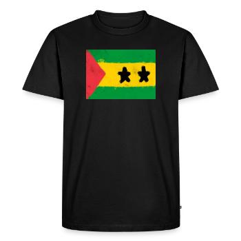 Flag of São Tomé and Príncipe - Men's Premium Organic T-Shirt - black - Front - Nico (187cm)