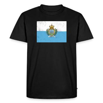Drapeau de Saint-Marin - T-shirt Premium bio Homme - noir - Devant - Nico (187cm)